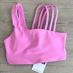 Vibrant Pink Strappy Sports Bra
